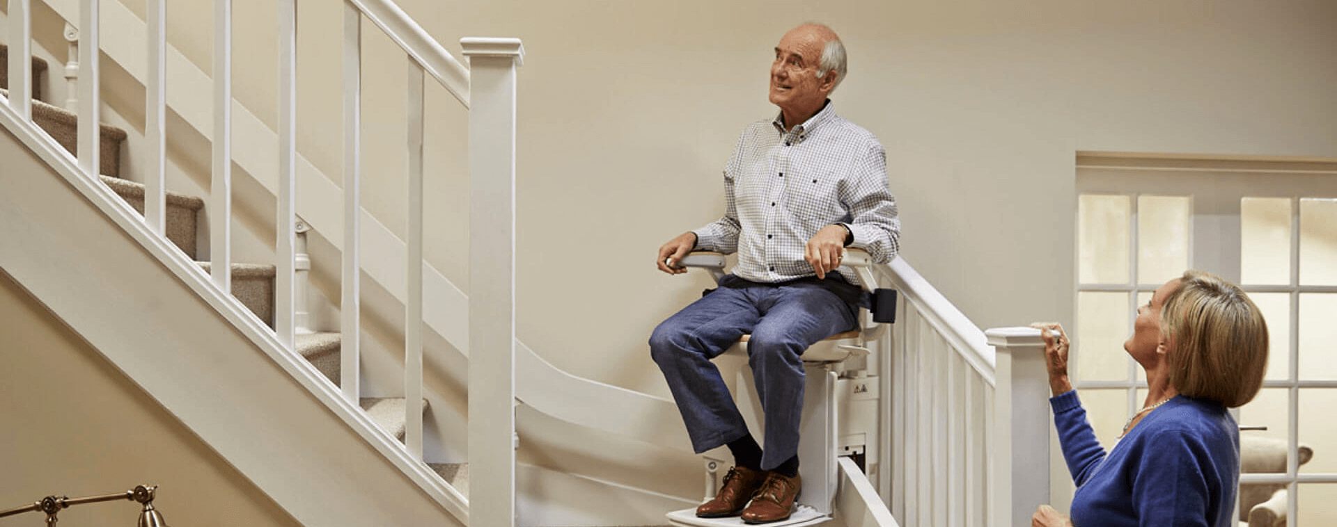 Man using a Acorn Stairlift